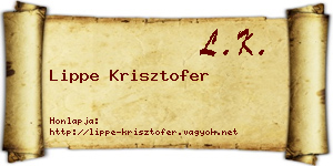 Lippe Krisztofer névjegykártya